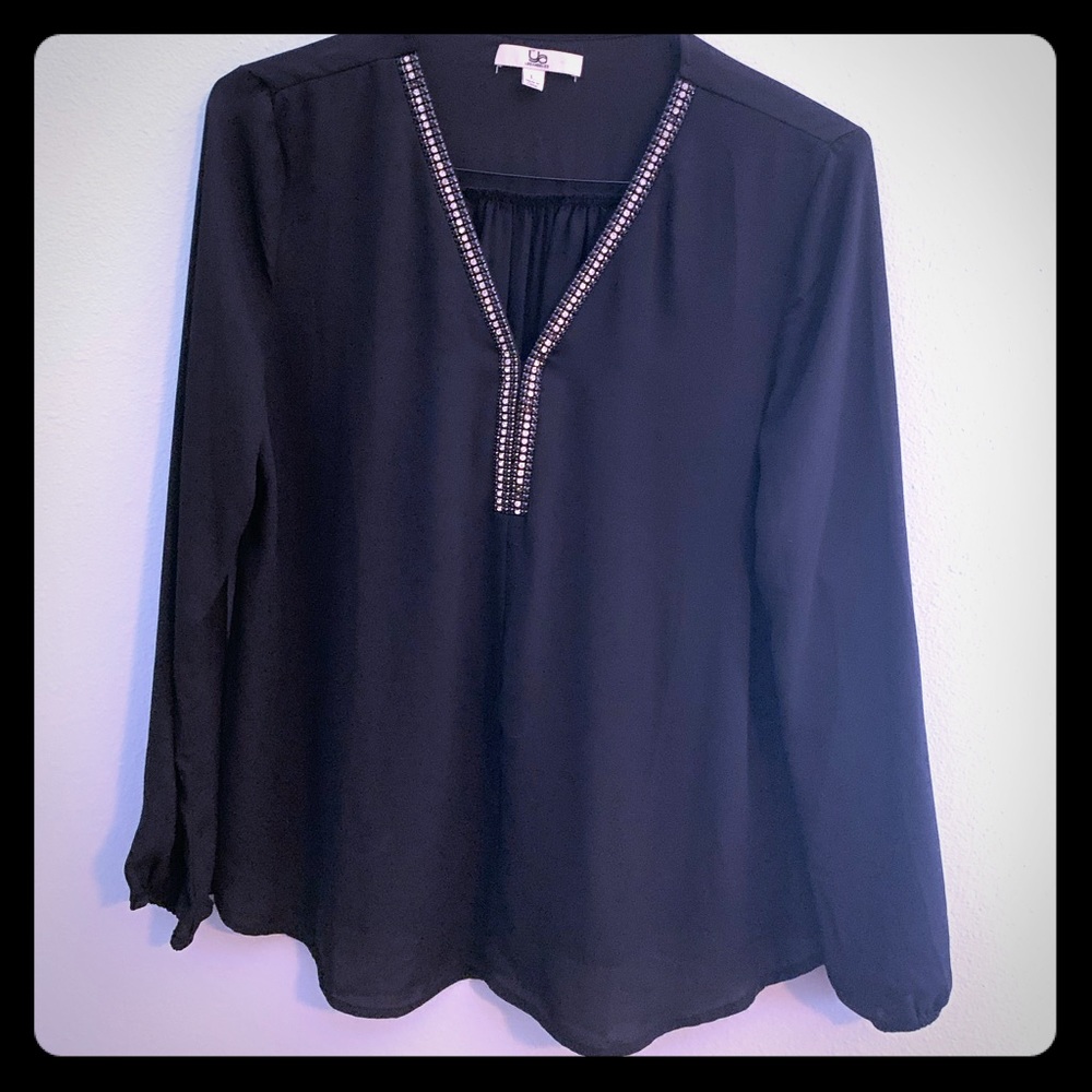 ⭐️Sheer blouse with bling